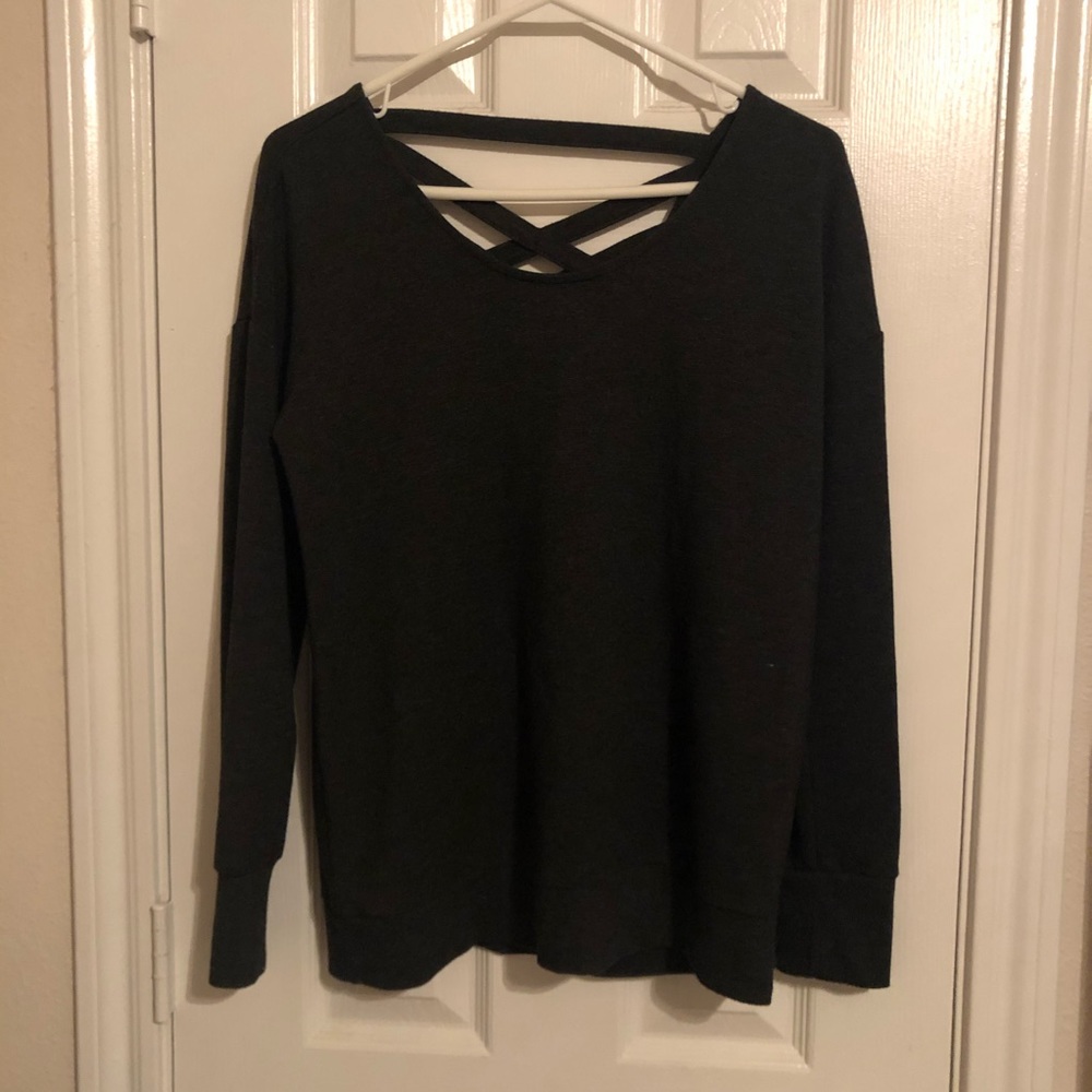 SOFT LONG SLEEVE SHIRT WITH CRISS CROSS